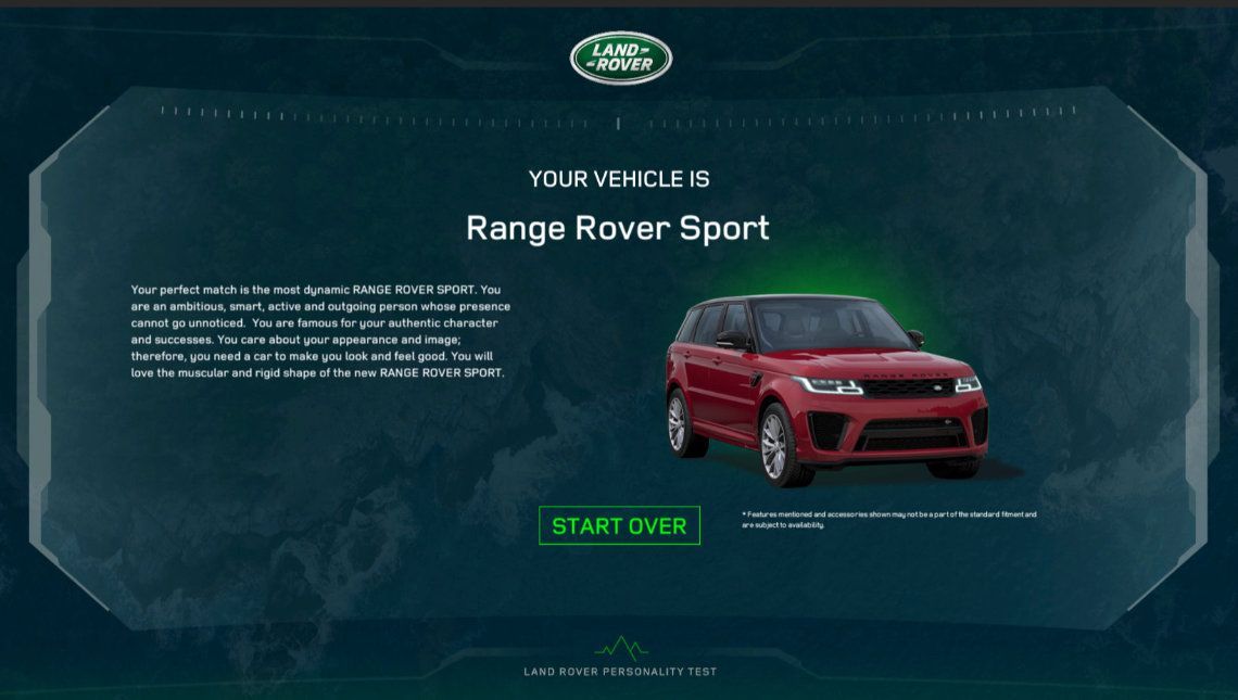 Jaguar & Land Rover Roadshow – Interactive Personality Test 6