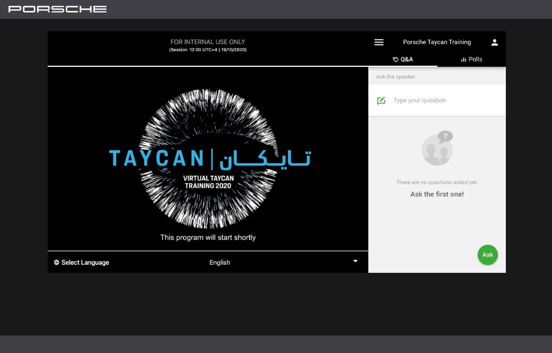 Porsche Taycan – Virtual Training 1