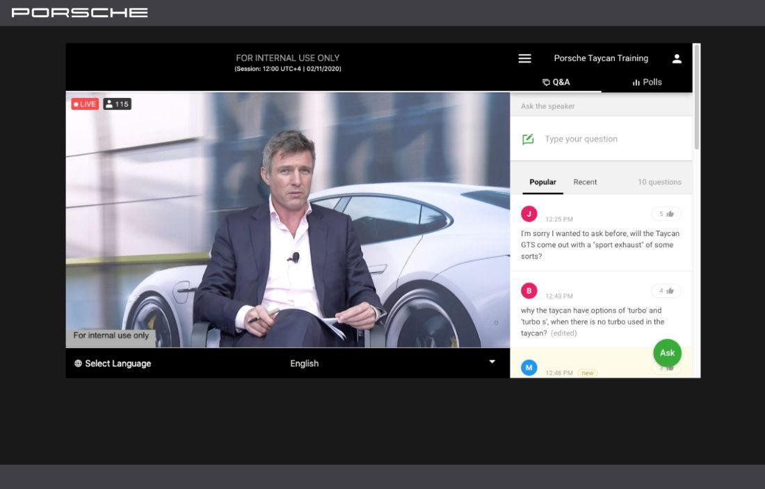 Porsche Taycan – Virtual Training 2