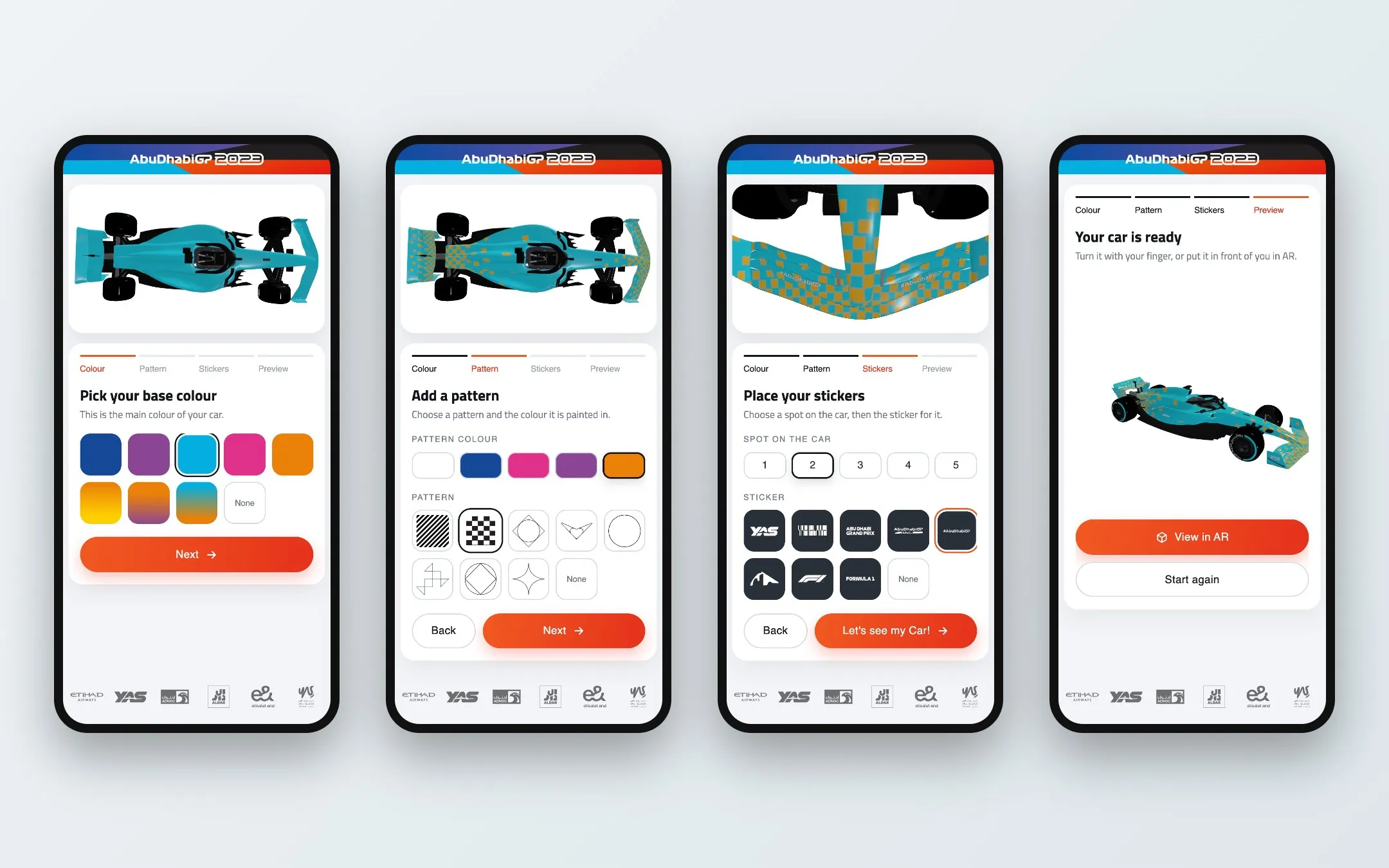 New design on a phone: colour, pattern, stickers and the finished car