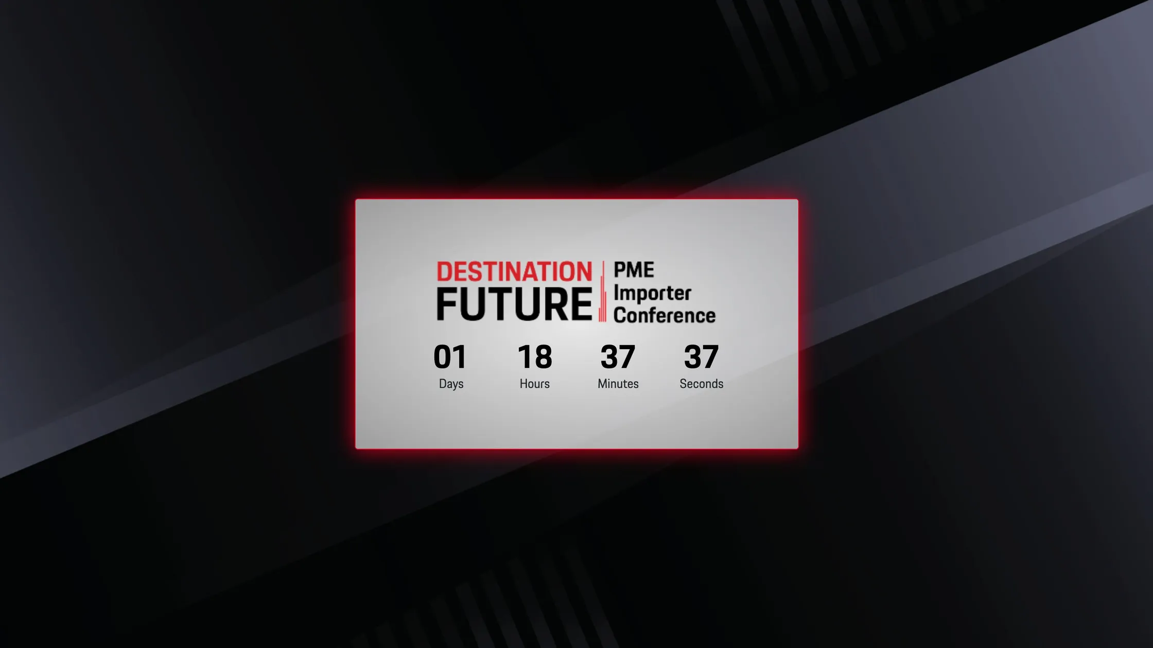 Destination Future holding page with the event logo and the countdown to the conference