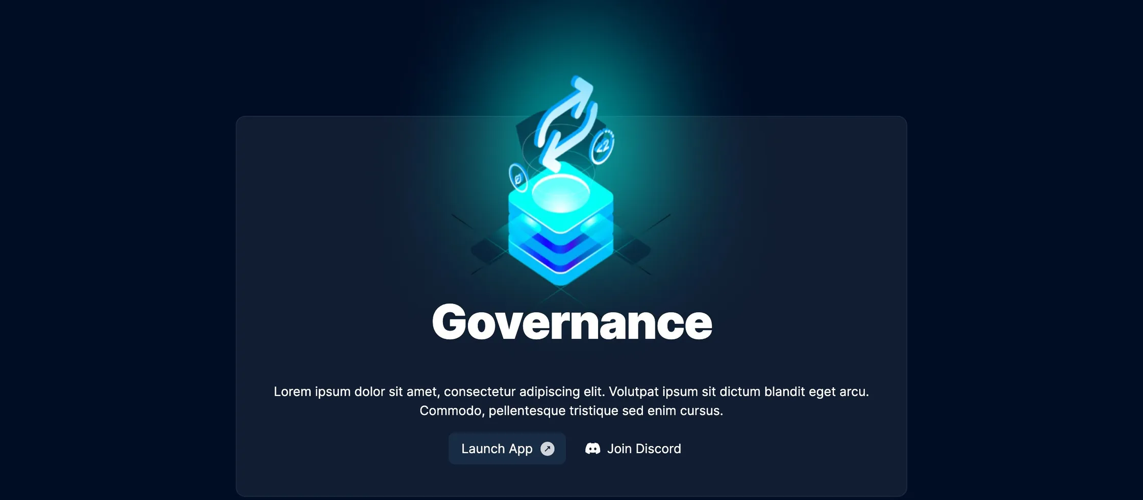 Fathom website: governance section with links to the app and Discord
