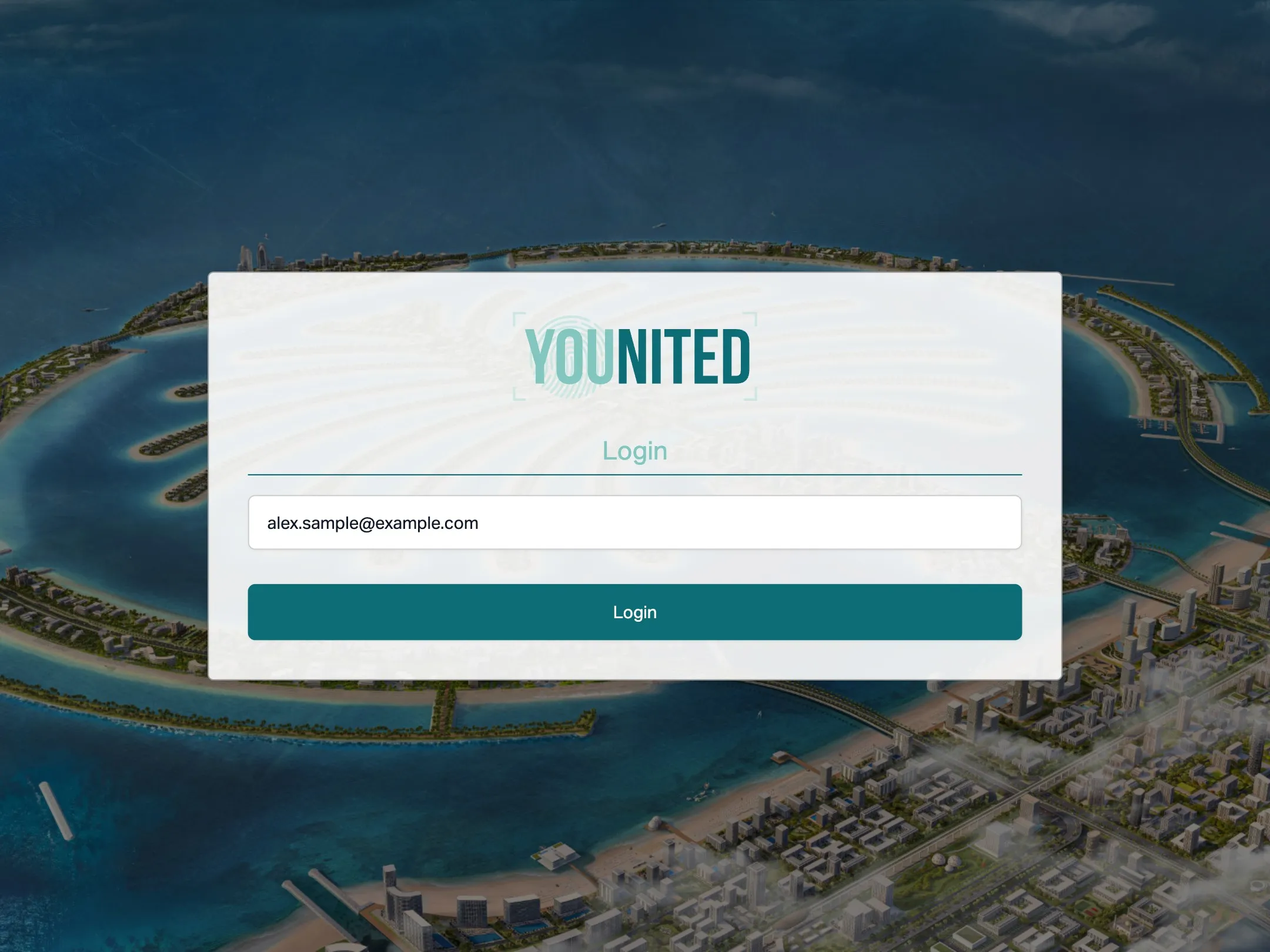 Sign-in with the work email address (sample address)