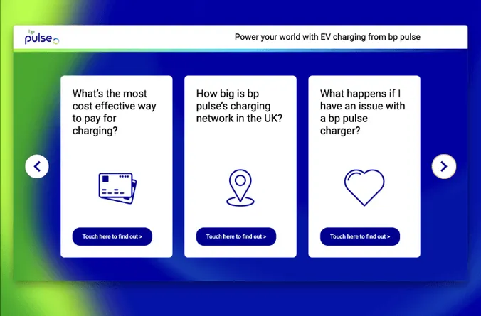 EV Charging Network Touchscreen Information App