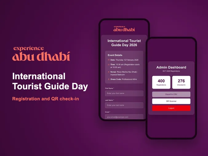 International Tourist Guide Day: registration and QR check-in for DCT Abu Dhabi
