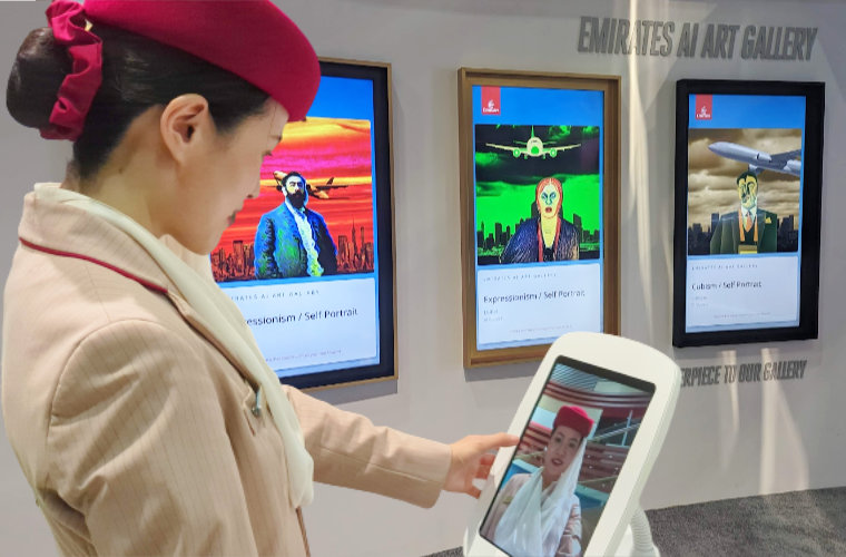 Emirates AI Artwork Creator & Gallery at the ATM Augmented Reality, Artificial Intelligence, Mobile and Web App Development reference image